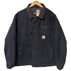 Vtg Carhartt Traditional Duck Arctic Chore Barn Jacket USA Made C03 BLK Men 48